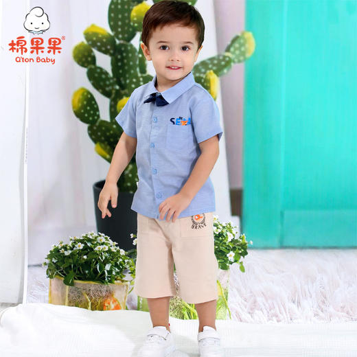 棉果果夏季男童短袖衬衫M212153420291 商品图0