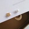 简约创意的月亮星星不对称镶钻耳钉镶 商品缩略图5