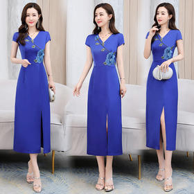 WZNH-OKYZ1837夏季中长款休闲气质短袖潮流舒适时尚连衣裙