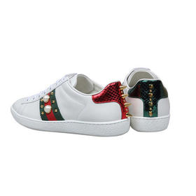 GUCCI 古驰  女士Ace系列铆钉皮革运动鞋  白色 431887 A38G0 9064