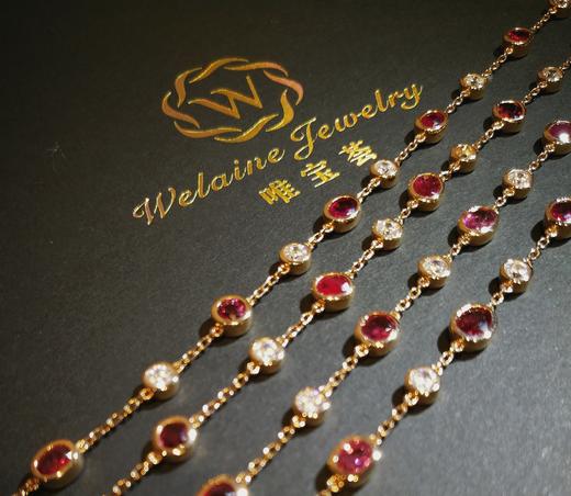 天然鸽血红宝石配天然锆石轻奢款手链 商品图4