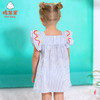 棉果果夏季女童条纹方领短袖连衣裙M222701220345 商品缩略图3