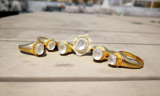 翡翠白冰蛋黄金豪华镶嵌钻石戒指（已售同款可定） 商品图3