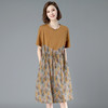 CTH-2022短袖连衣裙2020新款中年洋气中长款大码花裙子 商品缩略图2