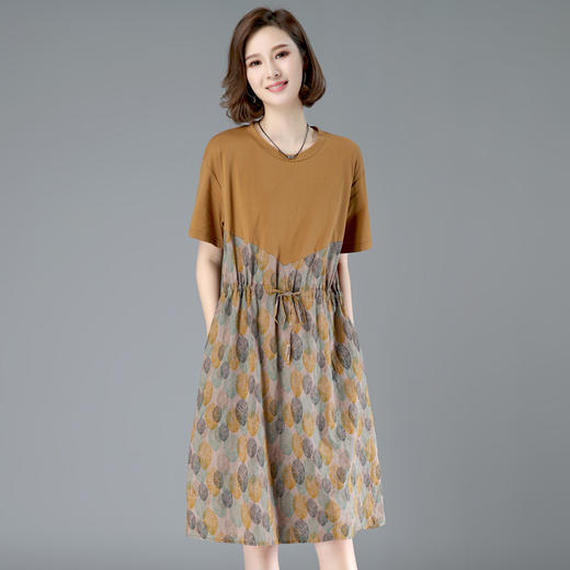 CTH-2022短袖连衣裙2020新款中年洋气中长款大码花裙子 商品图2