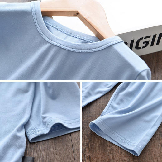 儿童莫代尔空调服夏季薄款柔软高腰护肚子男女童宝宝睡衣家居服男 商品图3