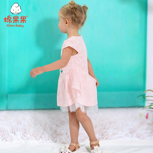 棉果果夏季女童短袖圆领连衣裙M222701220263 商品图4