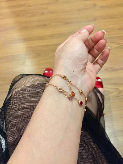 天然鸽血红宝石配天然锆石轻奢款手链 商品图2