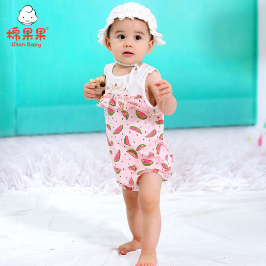 棉果果夏季女童套头三角连体衣连身衣哈衣M222711220357 商品图1