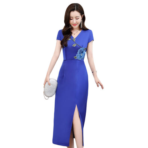 WZNH-OKYZ1837夏季中长款休闲气质短袖潮流舒适时尚连衣裙 商品图4