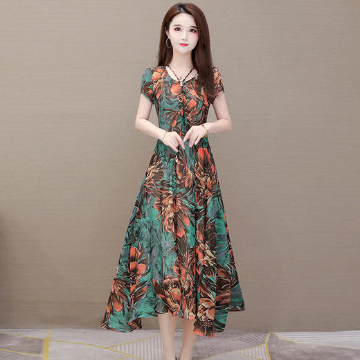 YWE-KSF20A086优雅时尚修身显瘦印花连衣裙 商品图0