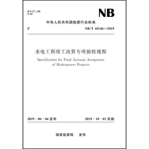 水电工程竣工决算专项验收规程（NB/T 10146—2019） 商品图0