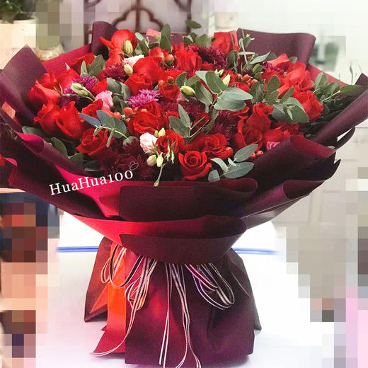 醉酒探戈丨19朵/33朵/52朵  红玫瑰红蔷薇混合花束 商品图3
