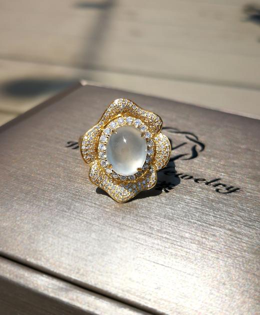 翡翠白冰蛋黄金豪华镶嵌钻石戒指（已售同款可定） 商品图1