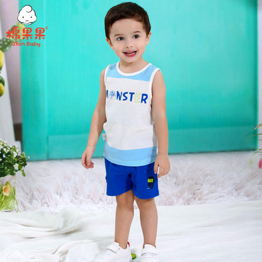 棉果果夏季男童中裤短裤M212203220332 商品图1