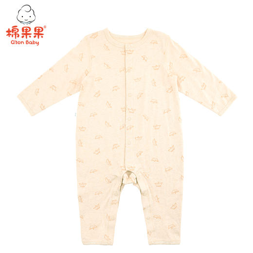 棉果果夏季新疆彩棉纯棉对开连体衣连身衣哈衣M201722120206 商品图0