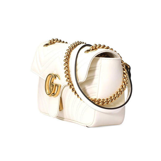 【一】GUCCI 古驰 女包Marmont系列白色小号链条单肩斜挎包 白色 443497 DTDIT 9022 商品图1