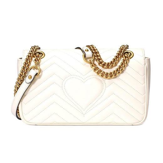 【一】GUCCI 古驰 女包Marmont系列白色小号链条单肩斜挎包 白色 443497 DTDIT 9022 商品图2