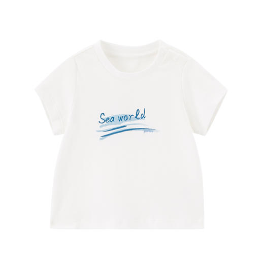 英氏-童衣类（夏）D0英针圆领短套衣 英氏白 商品图0