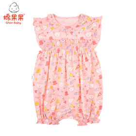 棉果果夏季女童印花套头连体衣连身衣哈衣M222727220268