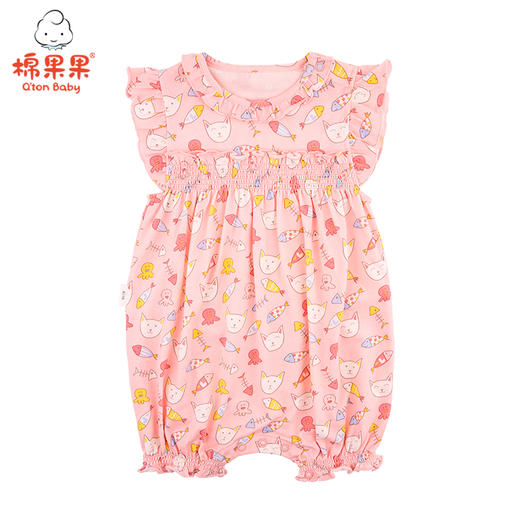 棉果果夏季女童印花套头连体衣连身衣哈衣M222727220268 商品图0