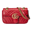 GUCCI 古驰  女士 GG Marmont系列绗缝迷你手袋 红色 446744 DTDIT 6433 商品缩略图0