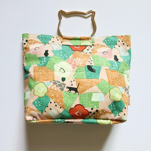 HUJI祤集猫头柄手提包插画散步小猫 商品图4