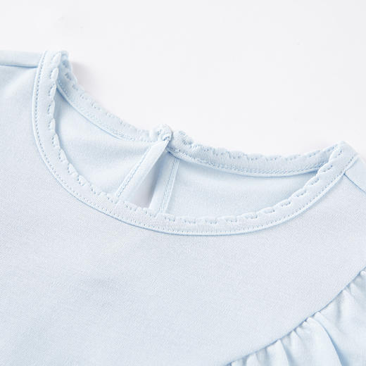 英氏-童衣类（夏）D0英针圆领短套衣 浅灰蓝 商品图1