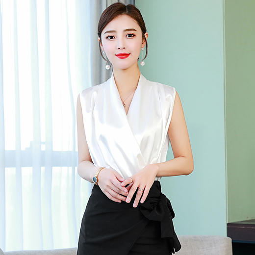 WZNH-WFWJ1933纯色优雅简约个性显瘦修身百搭气质上衣 商品图2