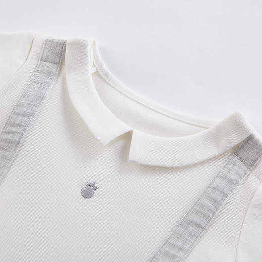 英氏-童衣类（夏）D0英针翻领短套衣 英氏白 商品图1