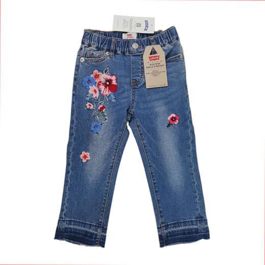 Levi's李维斯 长裤 女童弹性刺绣毛边梭织牛仔裤长裤LV2012214 商品图0