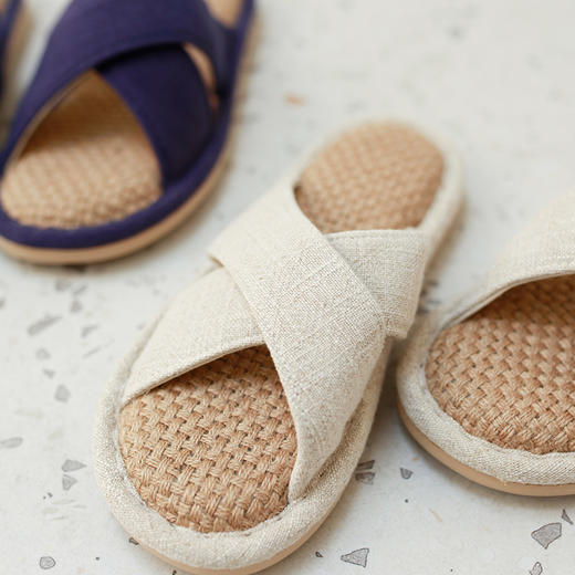 男女款家居麻拖鞋 家居塑料拖鞋