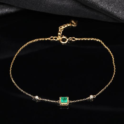 Daisy Fellowes黛西法罗 祖母绿腕饰 18K金彩宝轻奢钻石手链女 商品图2