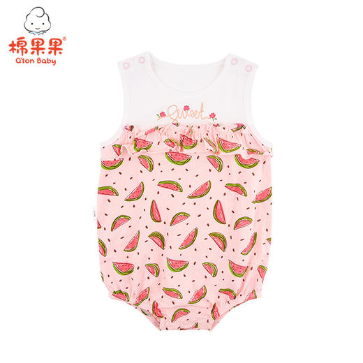 棉果果夏季女童套头三角连体衣连身衣哈衣M222711220357 商品图2