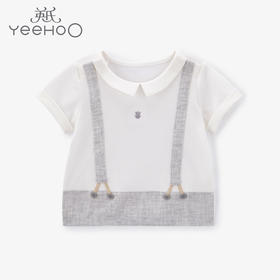 英氏-童衣类（夏）D0英针翻领短套衣 英氏白