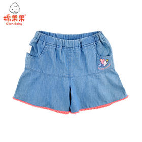 棉果果夏季女童裙式中裤短裤M222202220271