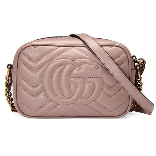 GUCCI 古驰  GG Marmont系列裸色绗缝迷你单肩斜挎包 杏色 448065 DTD1T 5729 商品图2