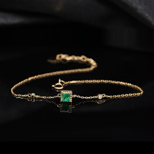 Daisy Fellowes黛西法罗 祖母绿腕饰 18K金彩宝轻奢钻石手链女 商品图1