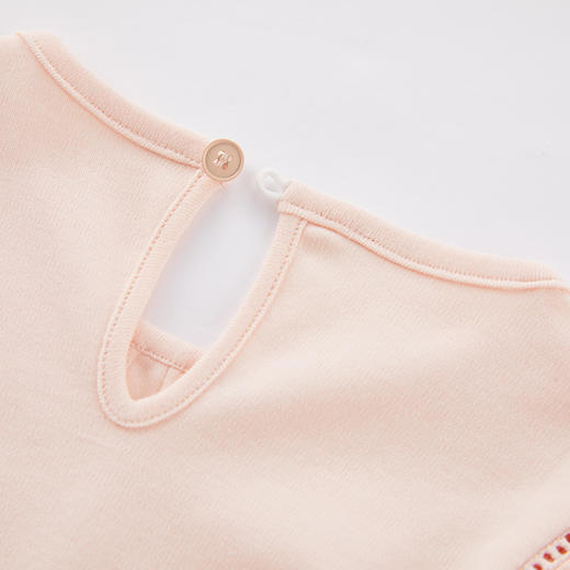 英氏-童衣类（夏）D0英针圆领短套衣 扇贝壳色 商品图1