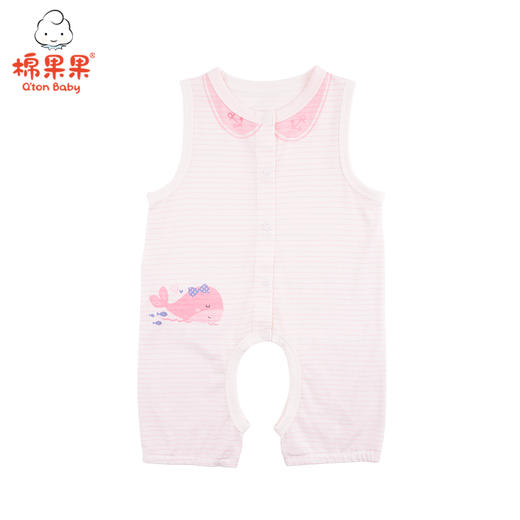 棉果果夏季莫代尔有机棉纱内衣背心开裆连体衣连身衣M221725420230 商品图0