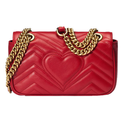 GUCCI 古驰  女士 GG Marmont系列绗缝迷你手袋 红色 446744 DTDIT 6433 商品图1