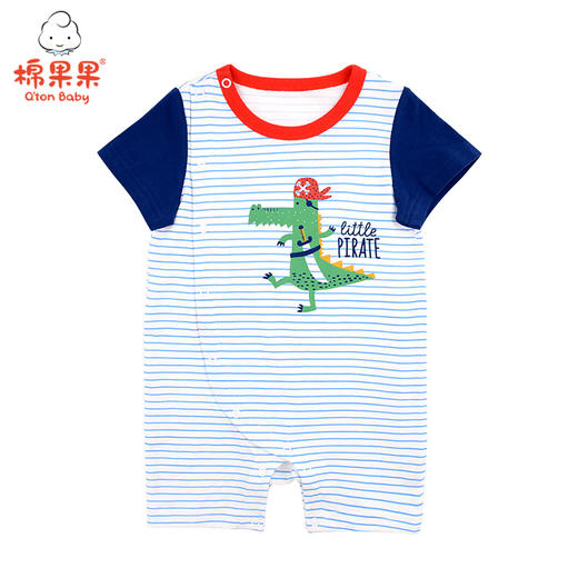 棉果果夏季男童条纹偏襟连体衣连身衣哈衣M212720220308 商品图1