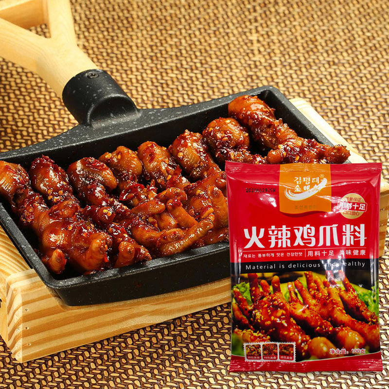 【满66包邮】延边金明太火辣鸡爪酱100g*1袋