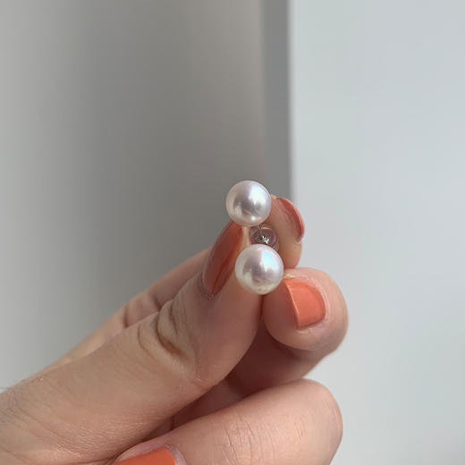 【下单2-3个工作日发】甄珠贝 7-8mm耳钉 925银针 经典单珠耳钉 商品图2