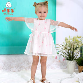 棉果果夏季女童短袖圆领连衣裙M222701420347