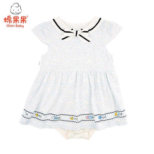 棉果果夏季女童海军风连体衣连身衣哈衣M222727220270 商品图0
