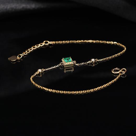 Daisy Fellowes黛西法罗 祖母绿腕饰 18K金彩宝轻奢钻石手链女 商品图3