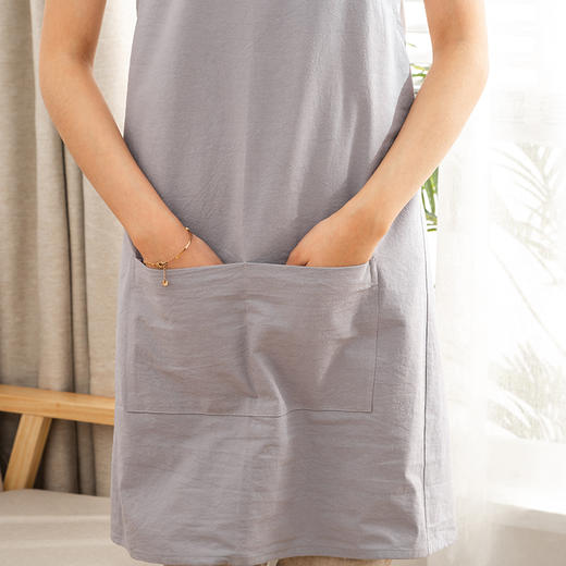 【简约围裙-男女通用款】简约家居围裙纯色免系套头设计纯棉质感 商品图10
