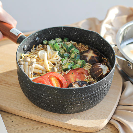 马克实测 日式锤纹雪平锅铝制可明火可电磁炉不粘锅多功能带蒸煮ojsm