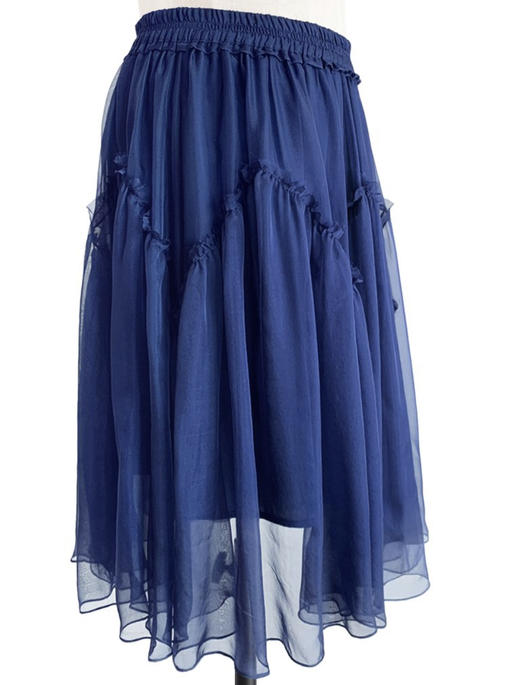 TYNVIE 抽褶蓬松半身裙 - 海蓝色 商品图2